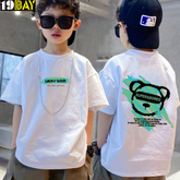 Street Vibes Super and Board White Kids Drop Shoulder Graphic T-Shirt